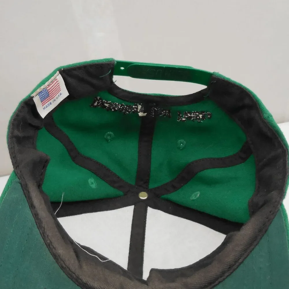 Vintage Pioneer Seed Hat 100% Wool Made in USA Green Black Has some Greace Spots